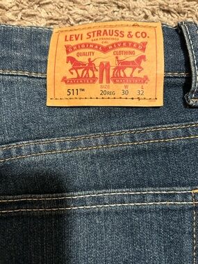 Levi's 511 Slim Skinny Jeans in Blue with Tan Patch